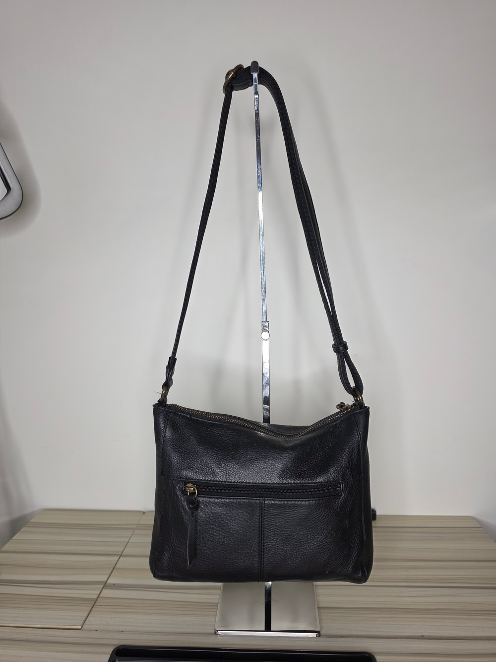 The Sak Black Leather Crossbody with Front Pocket - Picture 2 of 8